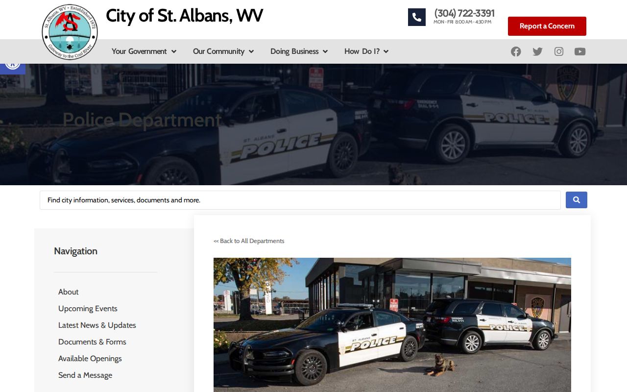 Kanawha County St. Albans Police Department arrest-record source